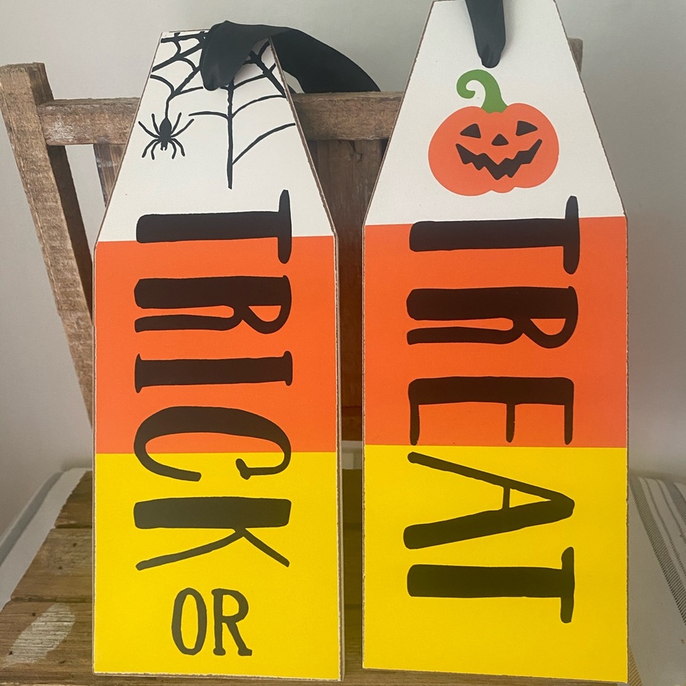 Halloween Door Sign Reversible, Fall decor